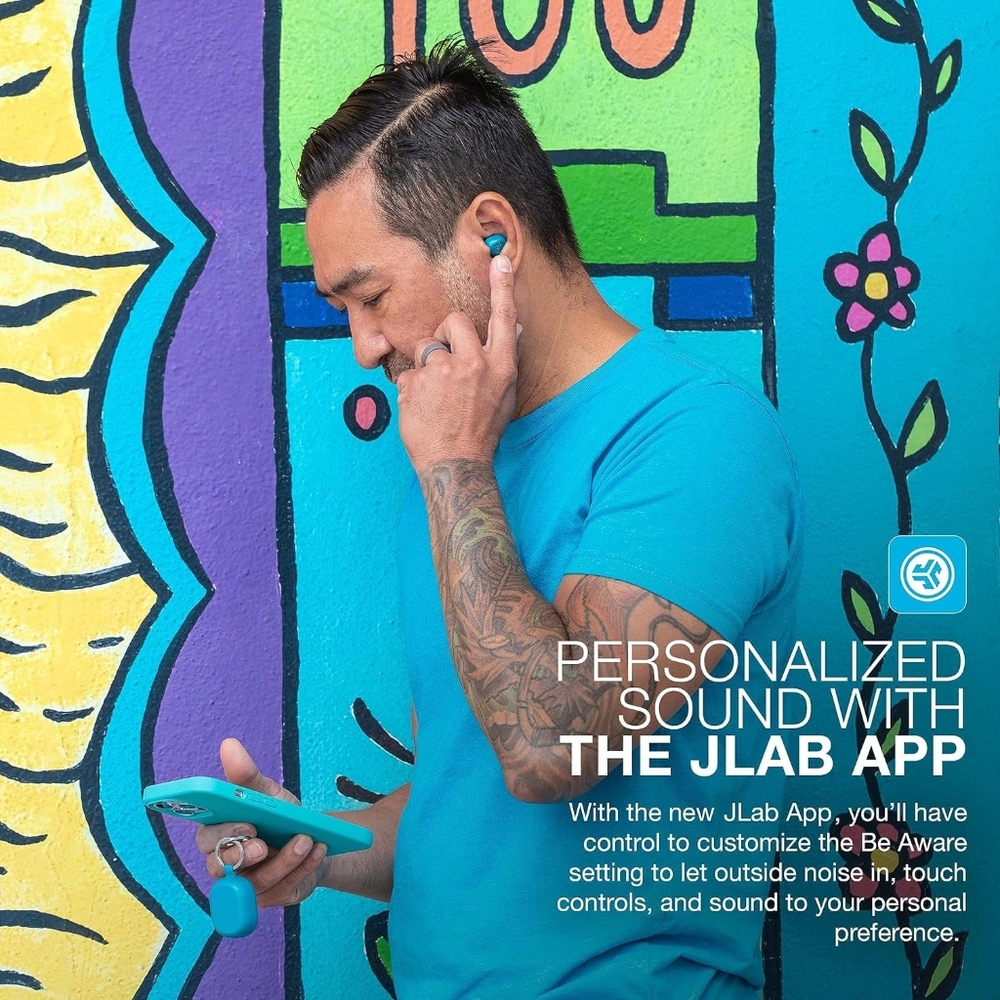 Jlab JBuds Mini True Wireless Multipoint Bluetooth Earbud Headphones Aqua Teal - Picture 11 of 14